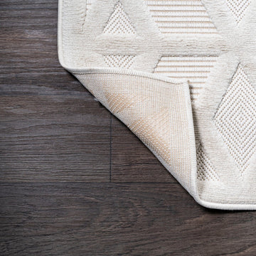 Talaia Neutral Geometric Indoor/outdoor Area Rug